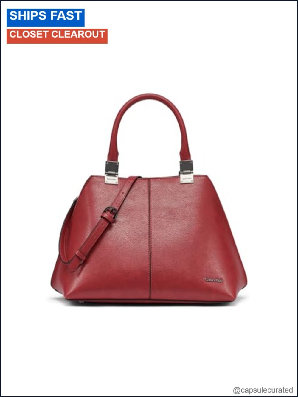 Vegan Leather Geometric Satchel Handbag 2-in-1 Crossbody